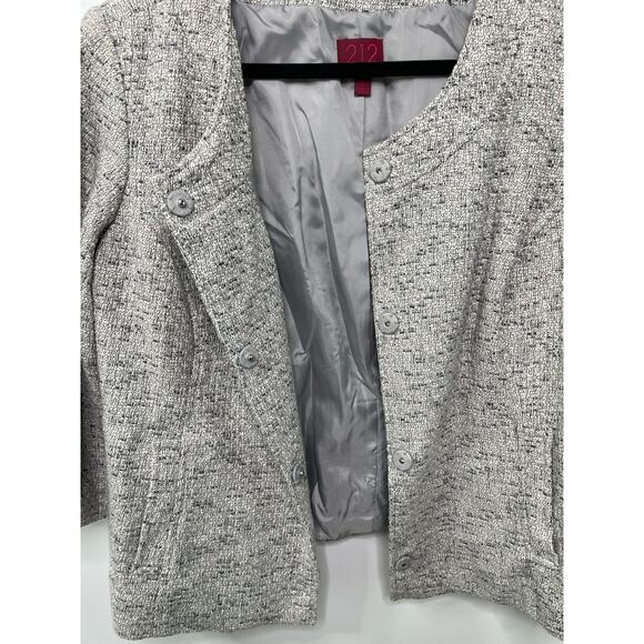 212 Collection Career Swing Blazer Jacket Tweed Gray Sz L Office Siren Academia - Picture 4 of 11